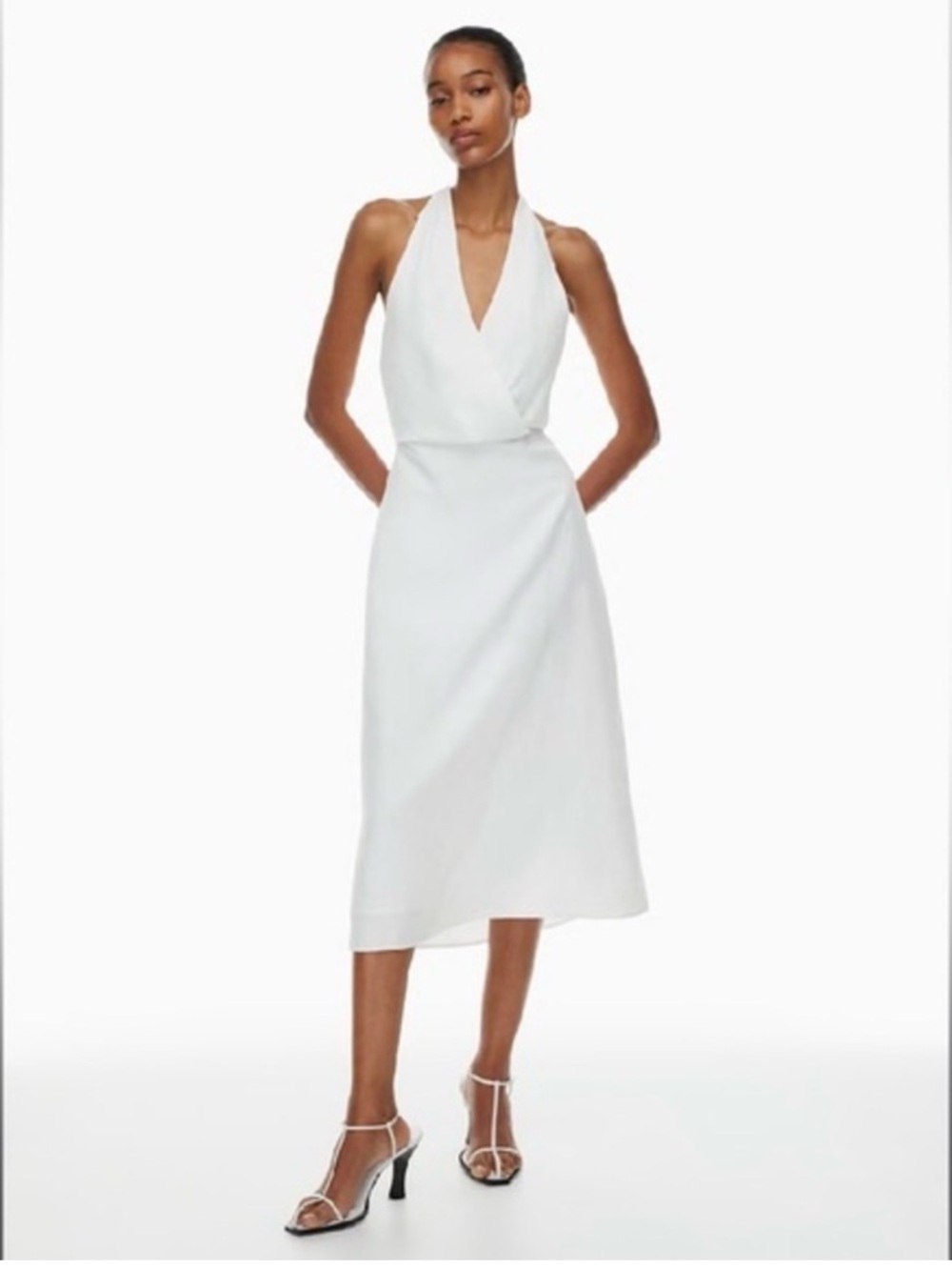 Babaton White Strapless Halter V-Neck Dress - Picture 5 of 8